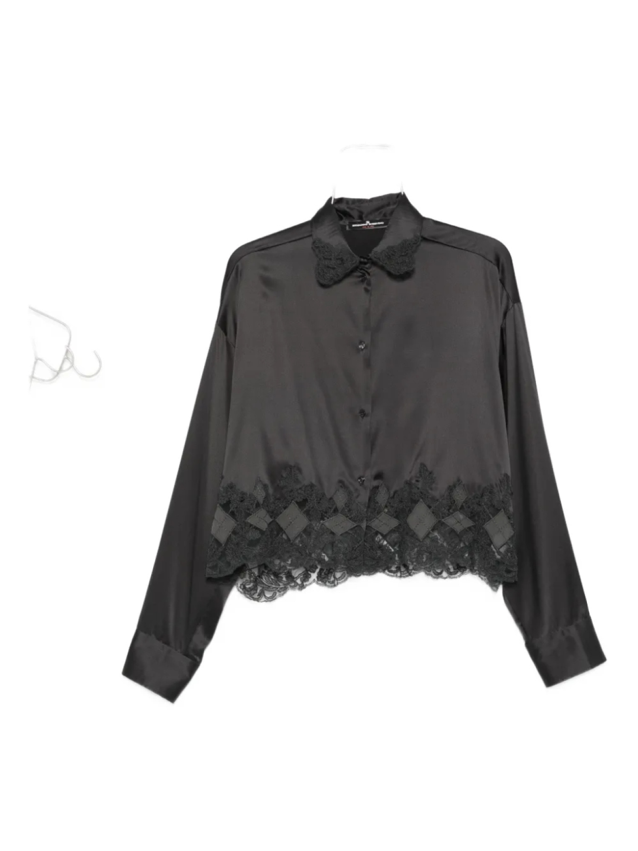 

Ermanno Scervino атласная рубашка с кружевной отделкой, серый