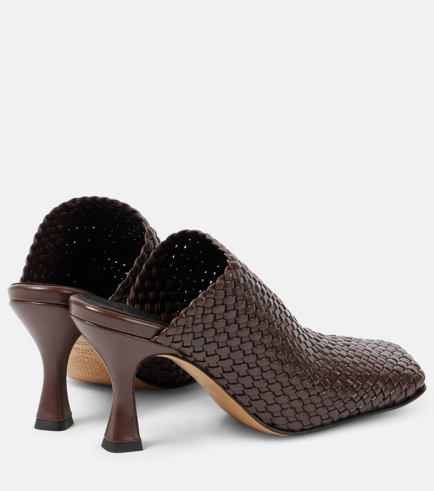 Жаккардовые кожаные мюли Jacinta Souliers Martinez, Dark Brown — фото 2
