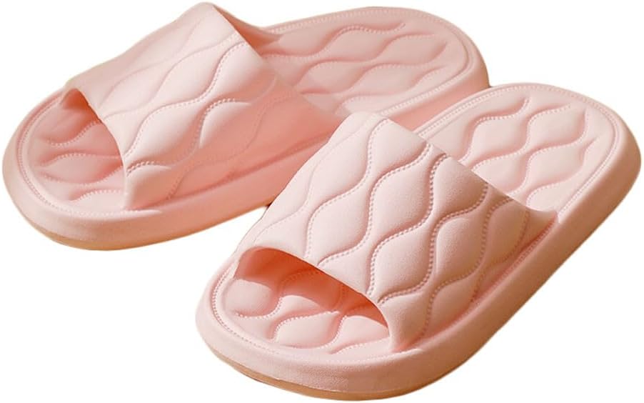 

Тапочки с открытым носком JadeRich для женщин и мужчин, мягкие, удобные, противоскользящие, с эффектом массажа, для спа и душа, розовый