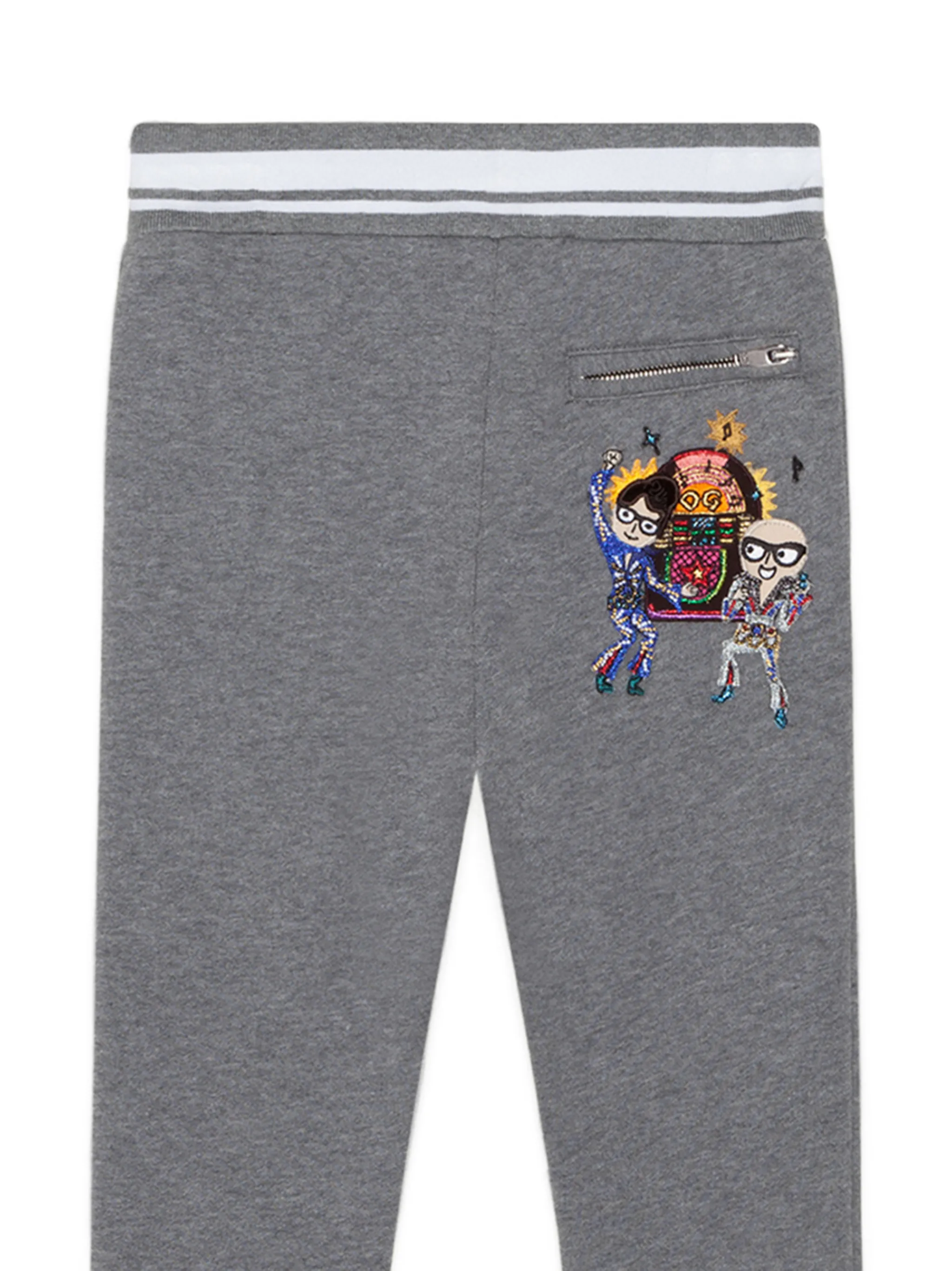 Спортивные брюки с отделкой в полоску Dolce & Gabbana Kids, серый — фото 3
