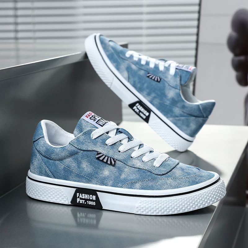 Кроссовки Men's Canvas Casual Shoes - All-Season Comfort with Non-Slip, Durable Soles for Skate-Inspired Style Spkfhd, светло-голубой — фото 2
