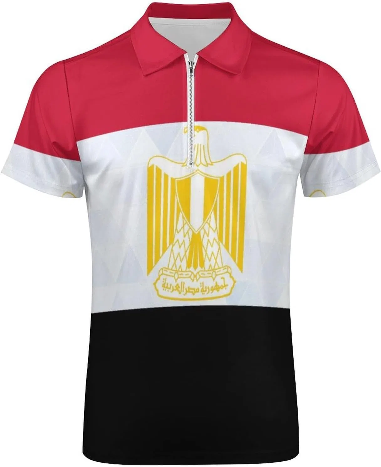 Мужская polo рубашка с коротким рукавом, полузастежка на молнии, бренд Generic, цвет Style — фото 4