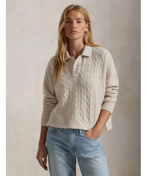 

Шерстяной свитер Cropped fit Polo Ralph Lauren, бежевый