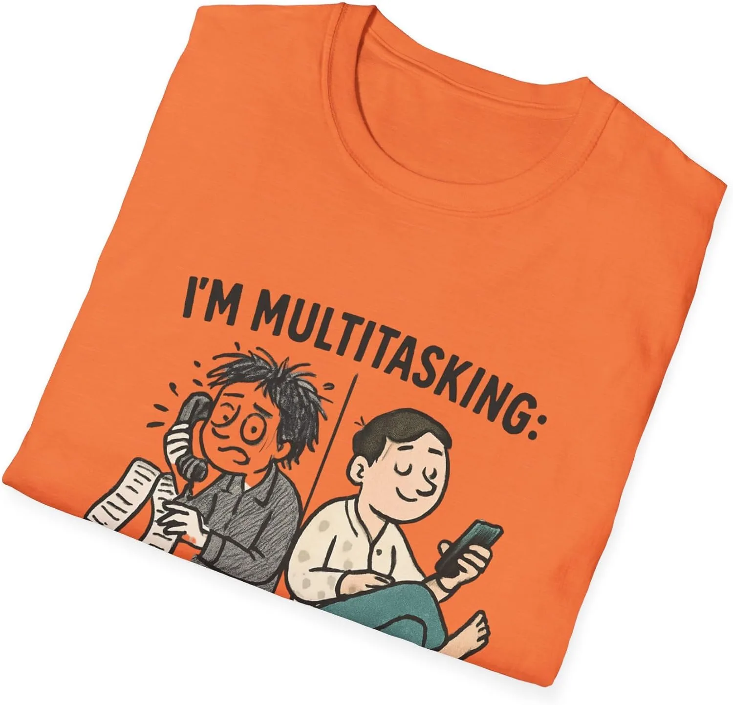 GENERIC Unisex Softstyle футболка I'm Multitasking: Stressing and Procrastinating simultaneously — фото 4