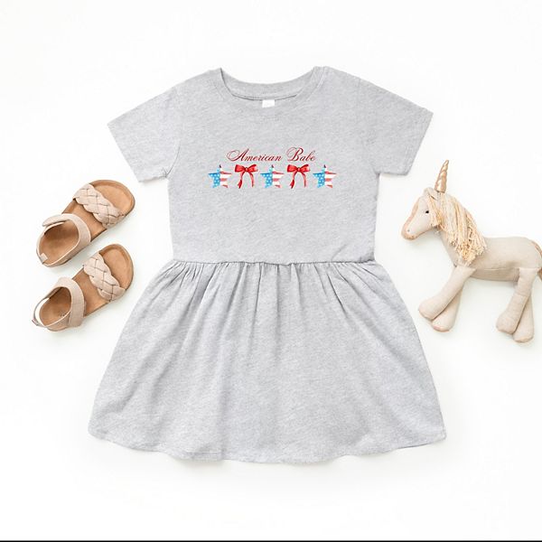 Платье American Babe Star Bow Coquette для малышей The Juniper Shop, Heather Grey — фото 3