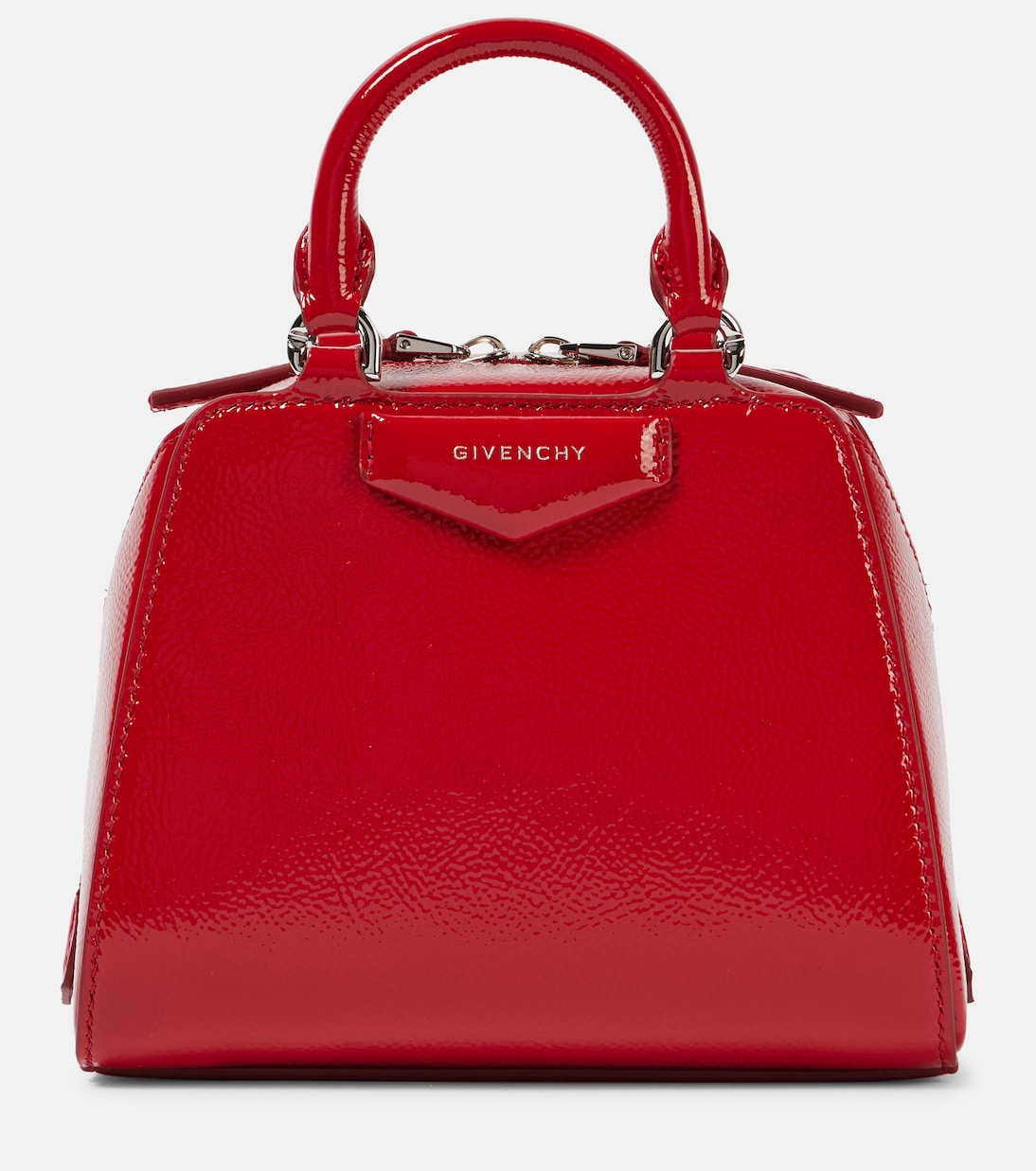

Сумка-тоут Antigona Cube Nano из лаковой кожи Givenchy, 640-Vermillon