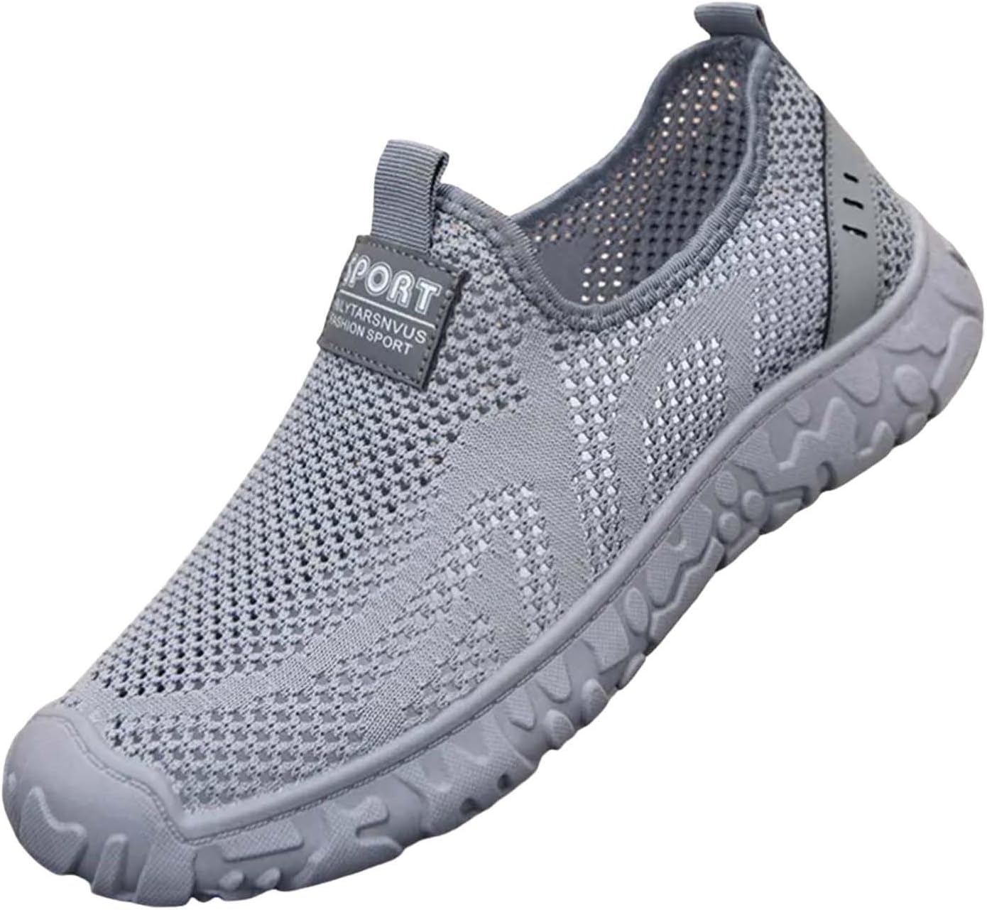 

Мужские сетчатые слипоны, дышащие лоферы, легкие спортивные кроссовки для бега и повседневной носки, модные с отверстиями, быстросохнущие, противоскользящие туристические кроссовки Generic, серый