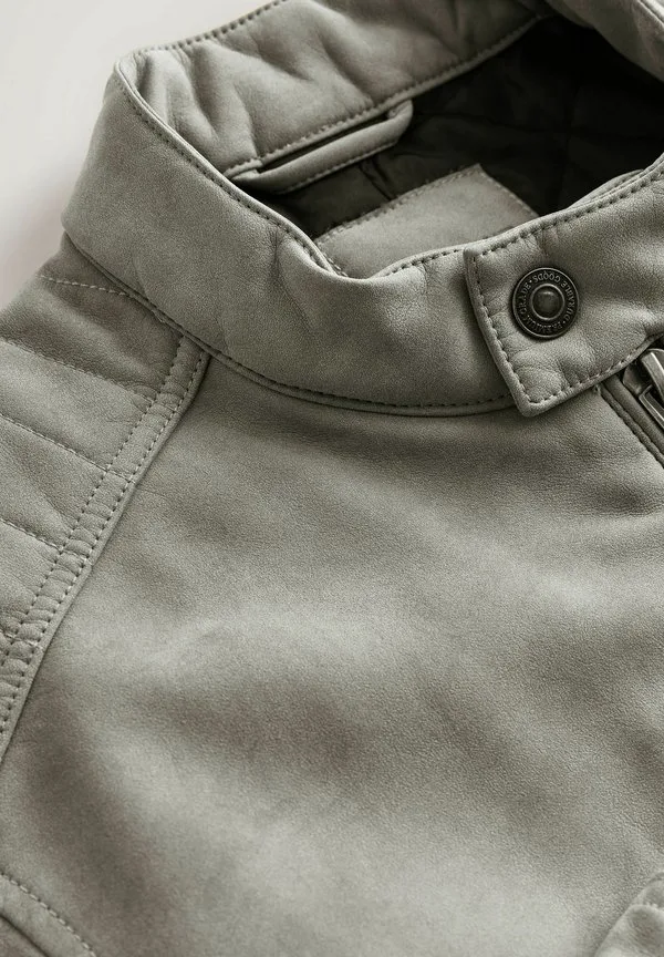 Гоночная куртка стандартного кроя из искусственной кожи Next, Grey — фото 2