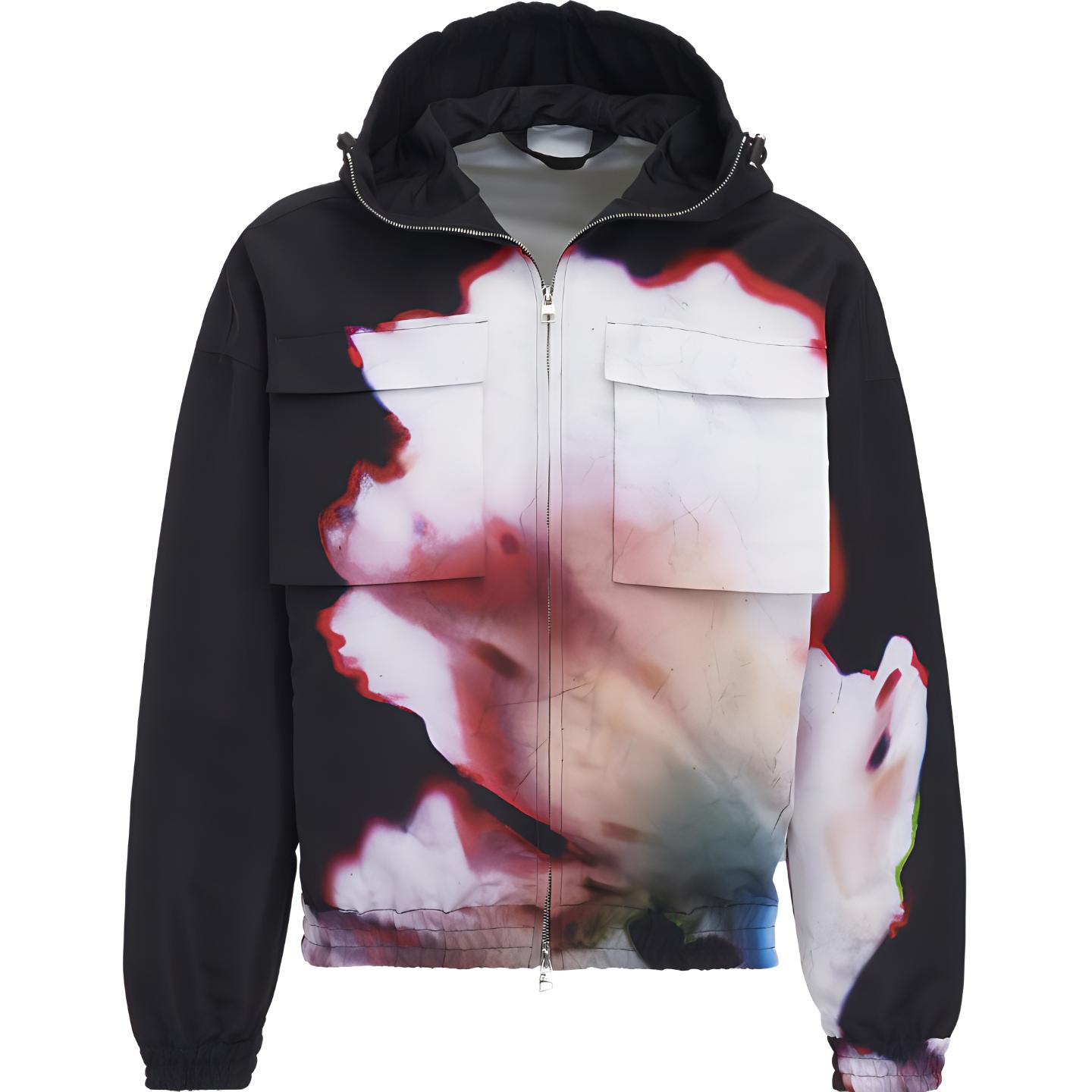 

Alexander McQueen Капюшон с цветочным принтом на молнии, Black