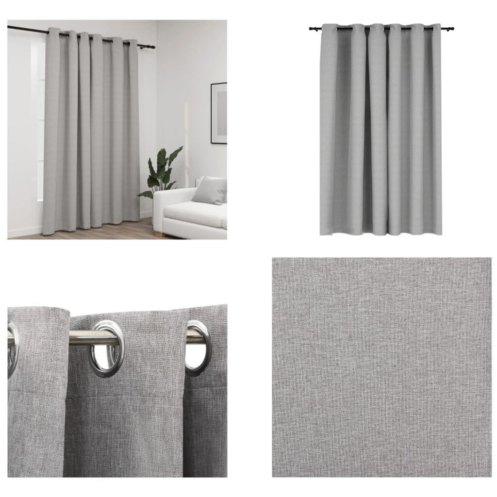 

VidaXL Плотная штора с люверсами Linen Look Grey 290x245 см - Шторы - Шторы - Шторы с металлическими люверсами - Шторы с металлическими люверсами, серый