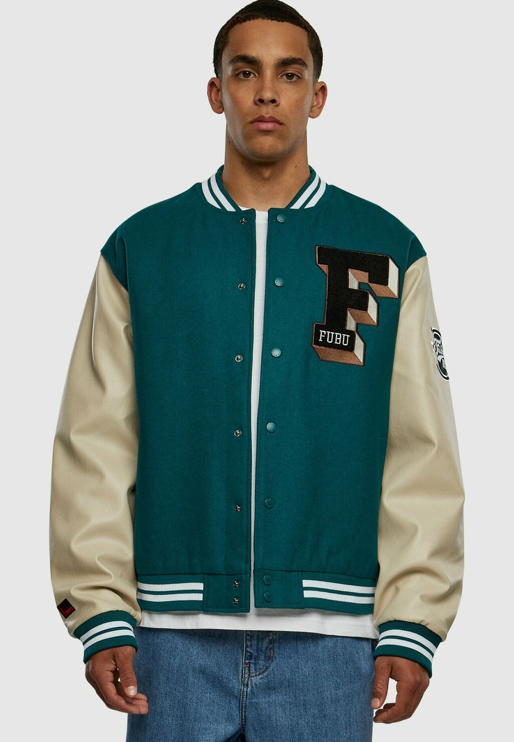 

Бомбер Chaquetas FUBU COLLEGE VARSITY, цвет green creme brown