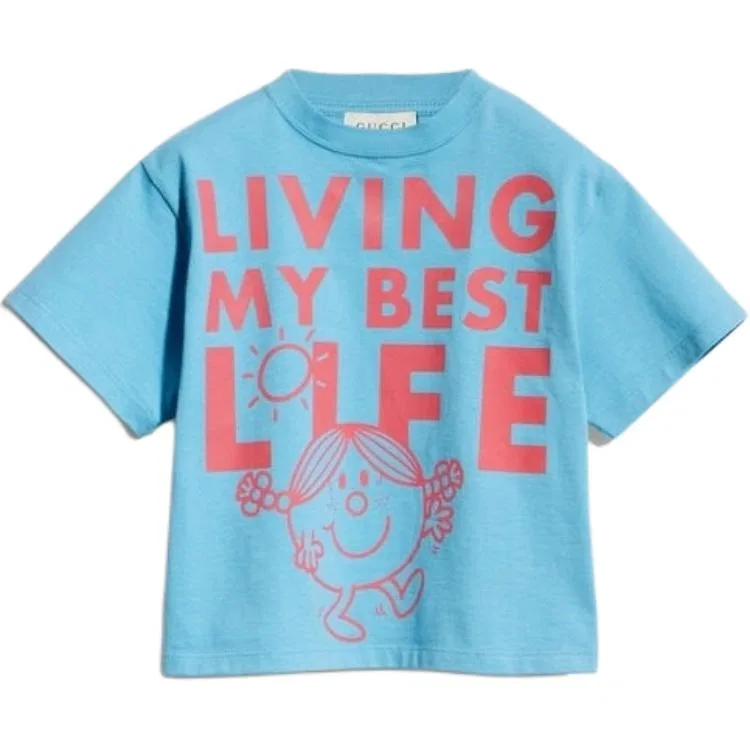 Футболка детская GUCCI Crew Neck Light Blue — фото 3
