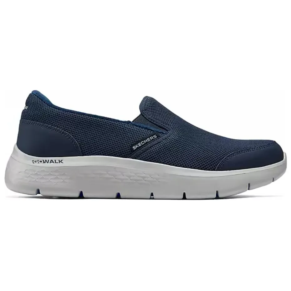 Skechers Go Walk Fle Textile, синтетическая кожа, дышащие утепленные низкие повседневные кроссовки мужские marine blue — фото 3