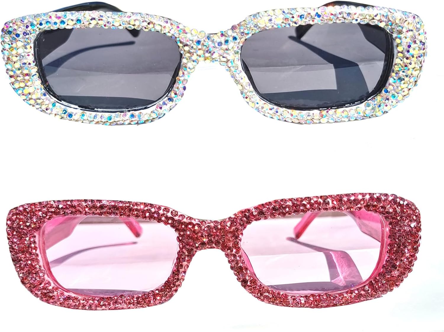 

Солнцезащитные очки Helena прямоугольной формы с бриллиантами, квадратные солнцезащитные очки со стразами, винтажные женские блестящие солнцезащитные очки для вечеринок, White+pink