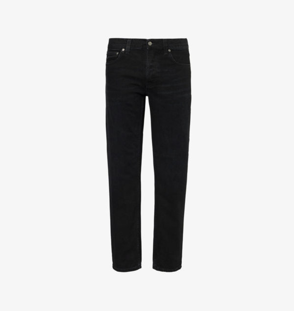 

Джинсы прямого кроя из эластичного денима с вышитым логотипом ollie Nudie Jeans, черный