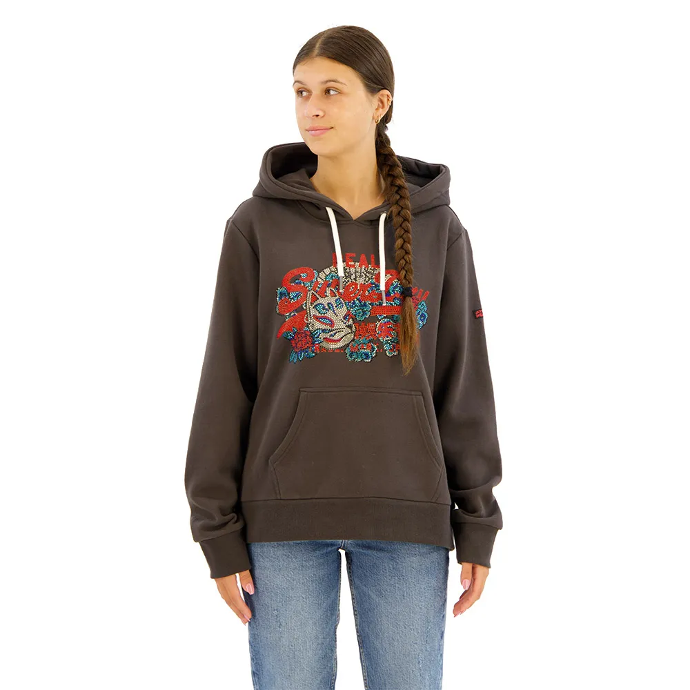 

Худи Superdry Tokyo Vl Graphic, коричневый