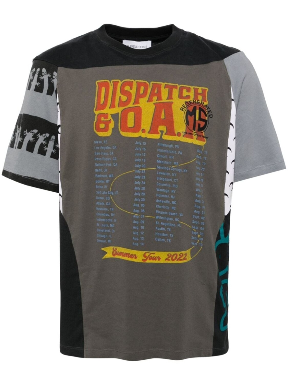 

Marine Serre футболка с графичным принтом, серый