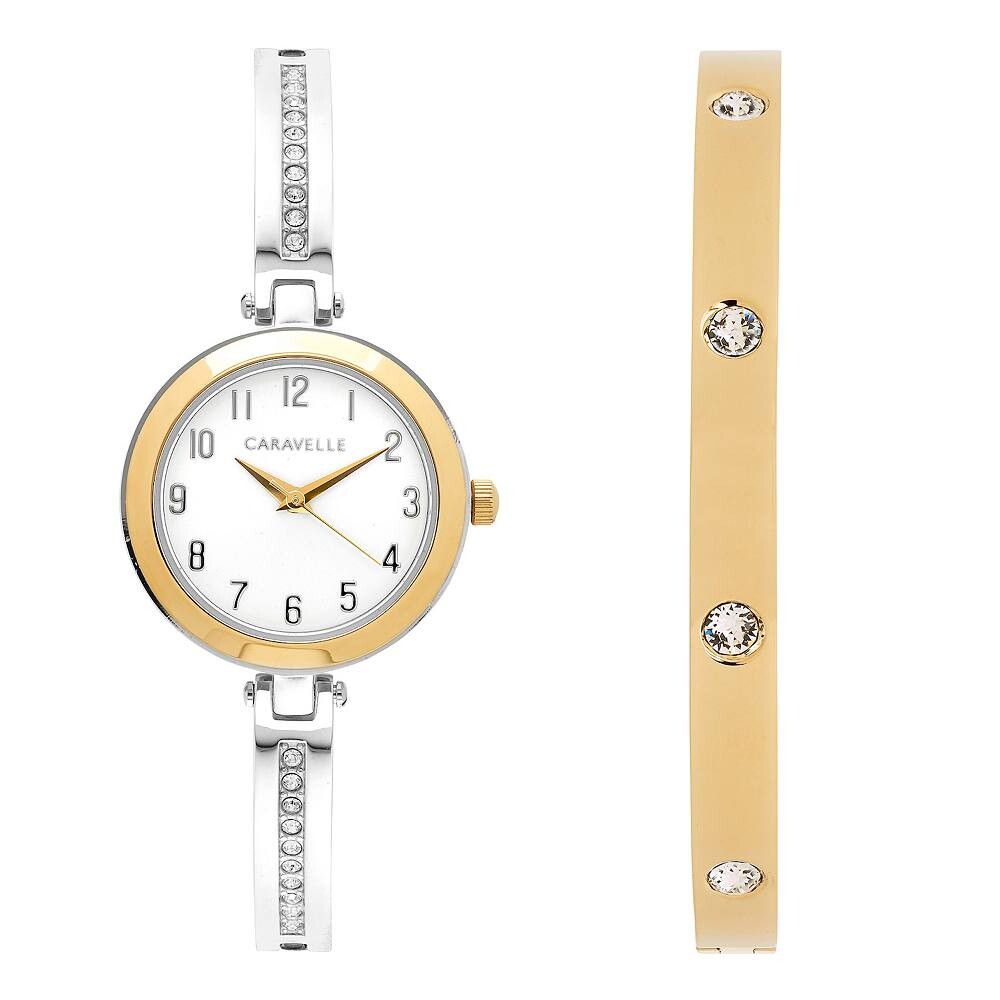 

Женские двухцветные часы и браслет Caravelle by Bulova, цвет Two Tone