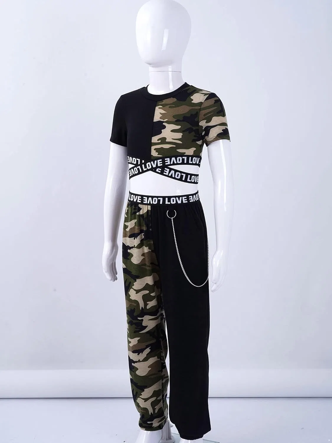 Детский спортивный костюм из топа и леггинсов, vastwit, Brown Camouflage — фото 2