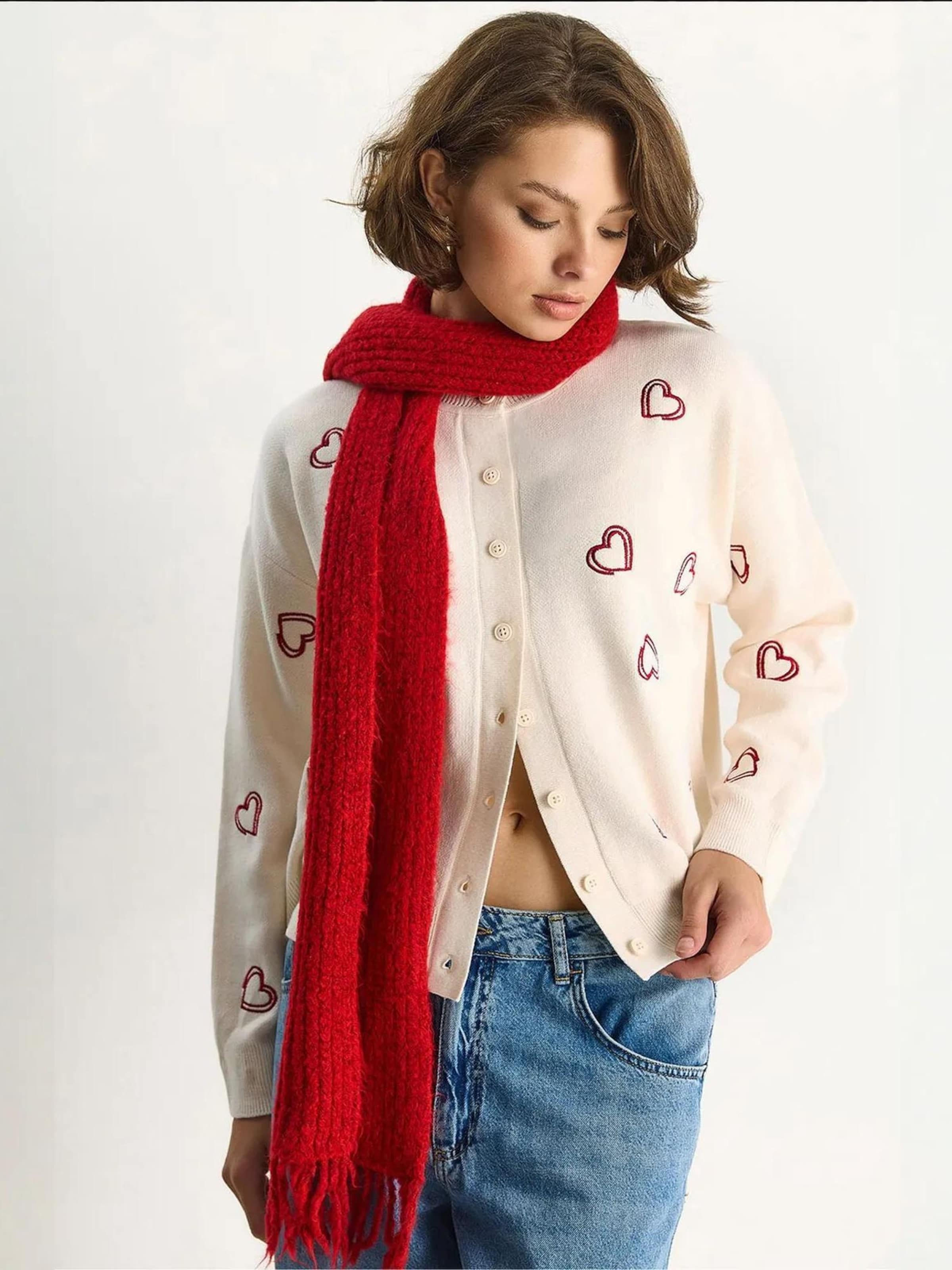 

Bianco Lucci Кардиган из трикотажа в натуральном белом цвете