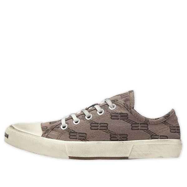 Кроссовки paris low top sneakers 'tan bb monogram cotton and white rubber' Balenciaga, бежевый