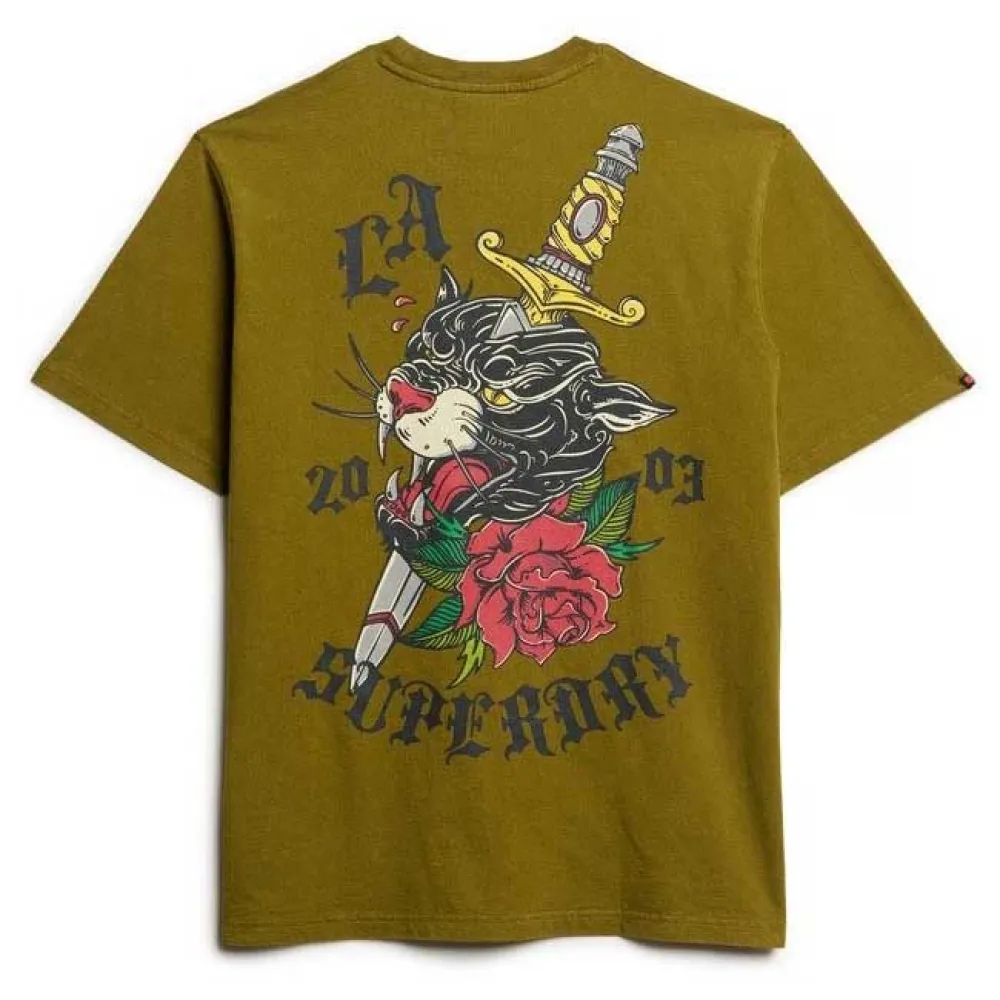 Футболка с коротким рукавом Superdry Neo Trad Tattoo Loose, зеленый — фото 2