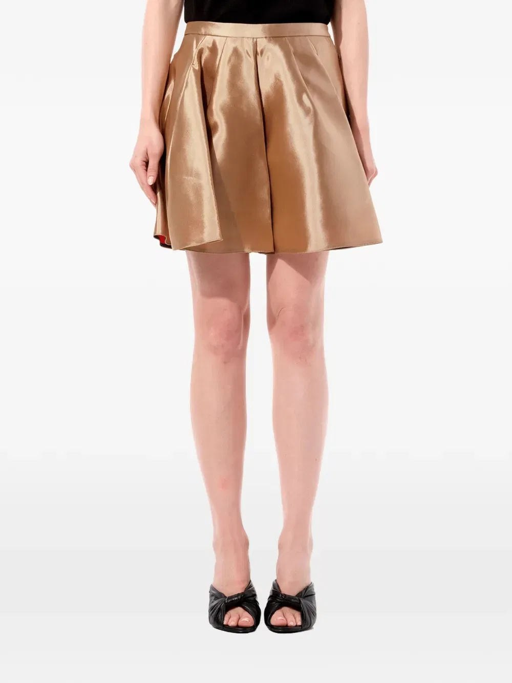Плиссированные шорты с атласной отделкой Balenciaga, коричневый