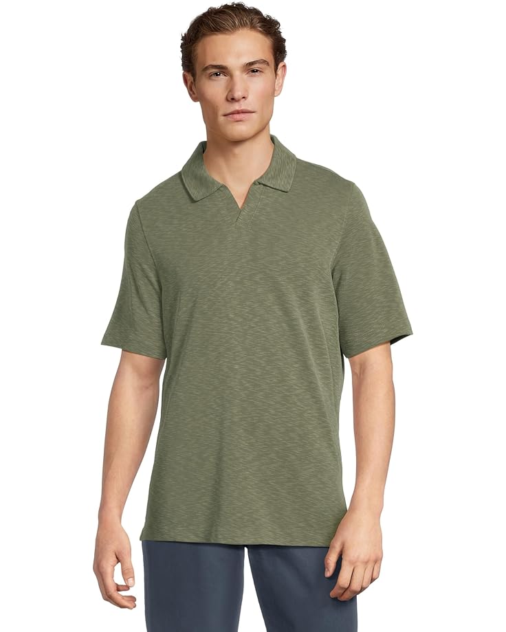 

Поло Johnston & Murphy Vintage Slub V-Neck Polo, оливковый