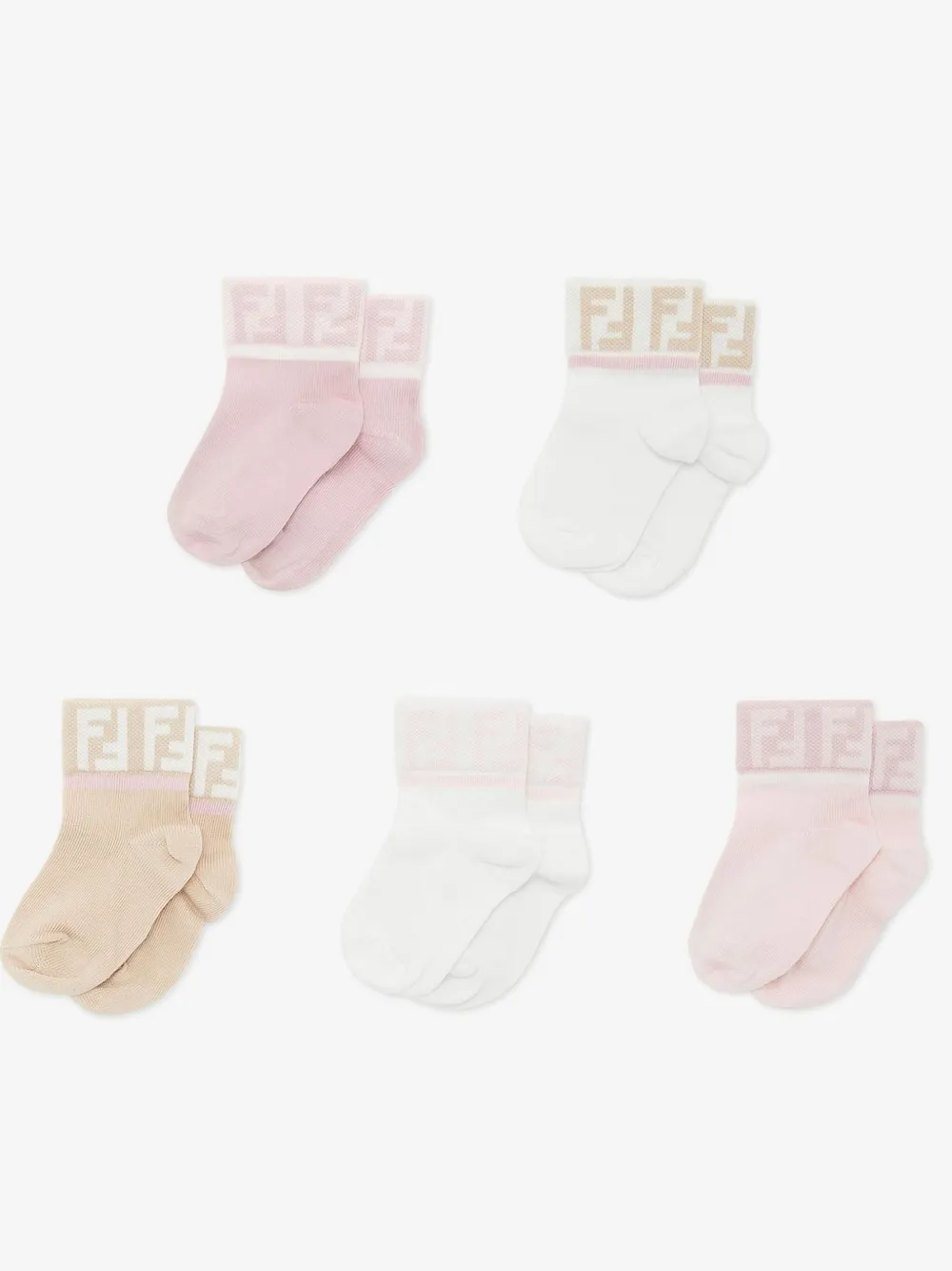 

Носки с логотипом (упаковка из пяти пар) FENDI KIDS, белый