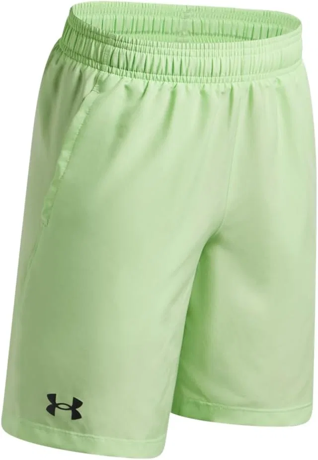 Детские шорты Under Armour Performance Woven Shorts, (712) Lumos Lime//Black — фото 2