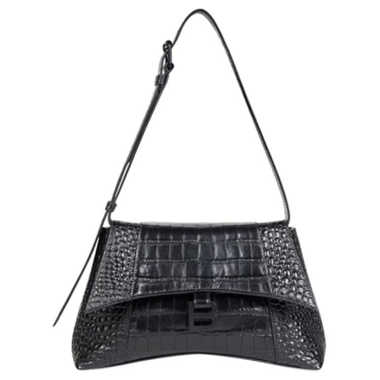 

Бренд Balenciaga Городской крокодиловый тисненый кожаный рюкзак, наплечная сумка, маленькая унисекс кроссбоди черная