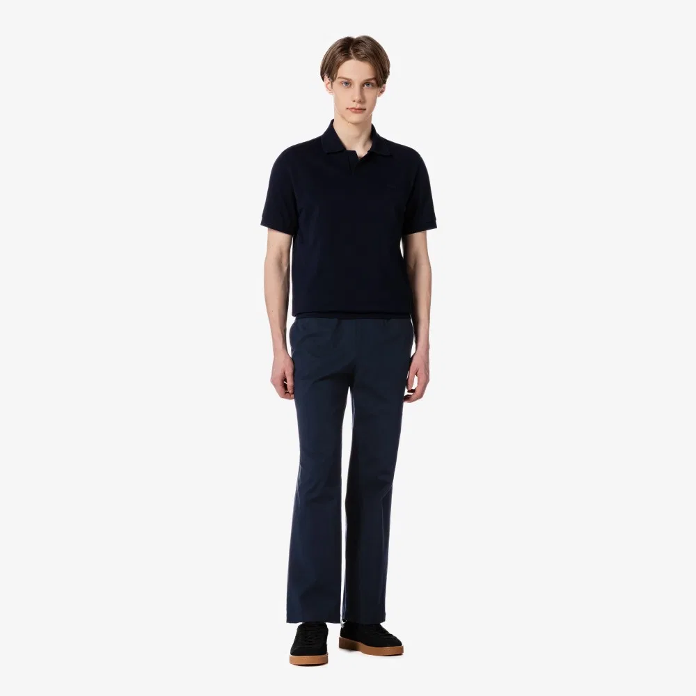 Мужские тёмно-синие брюки из смесового льна от Lacoste — фото 4