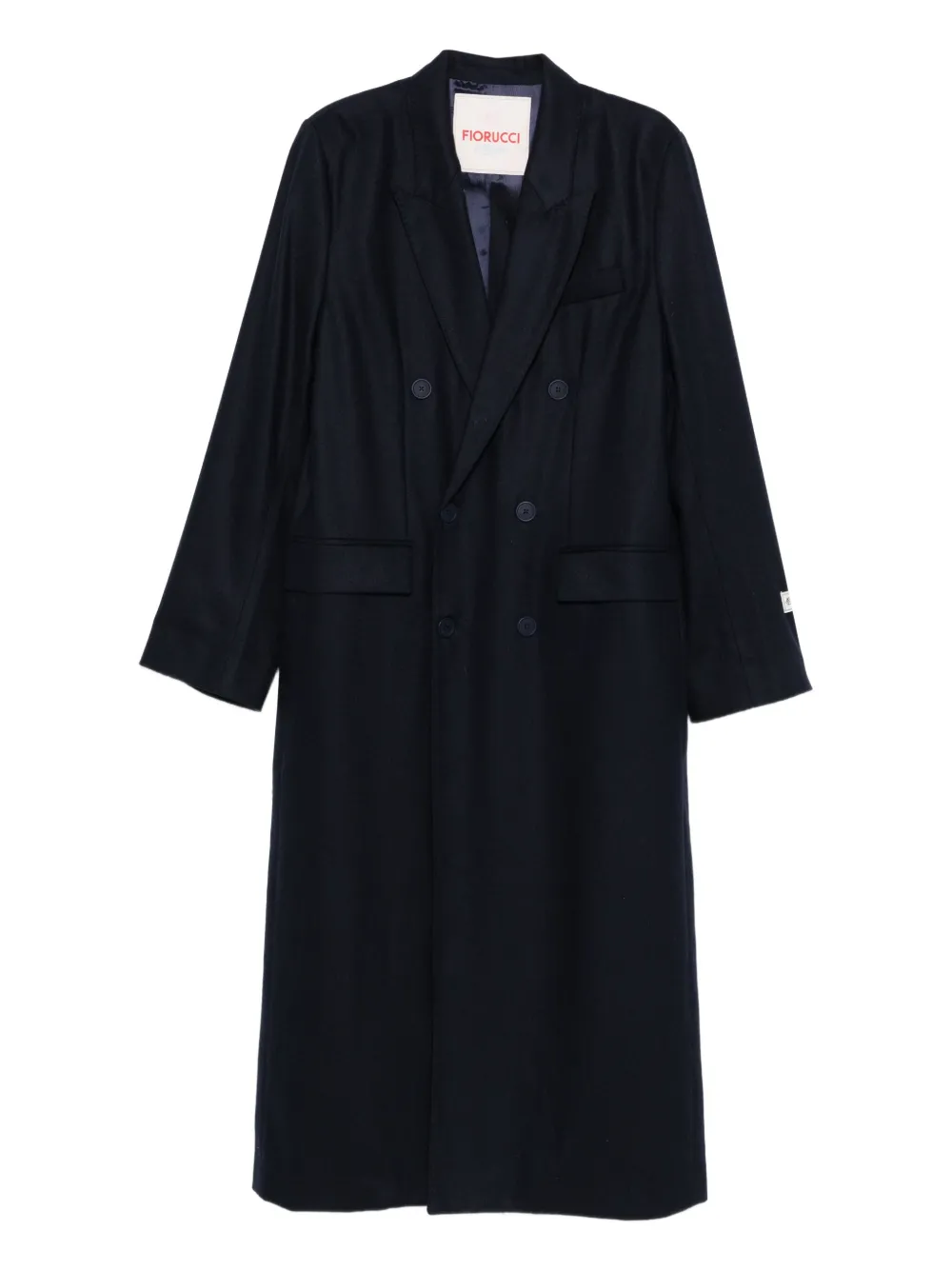 

Двубортное пальто из смесовой шерсти Fiorucci, синий