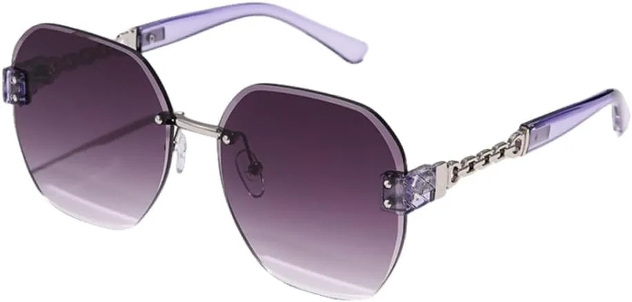 

MUTYNE Большие квадратные солнцезащитные очки без оправы для женщин, модные, в винтажном стиле, с градиентным переходом цвета, солнцезащитные очки UV400, Grey