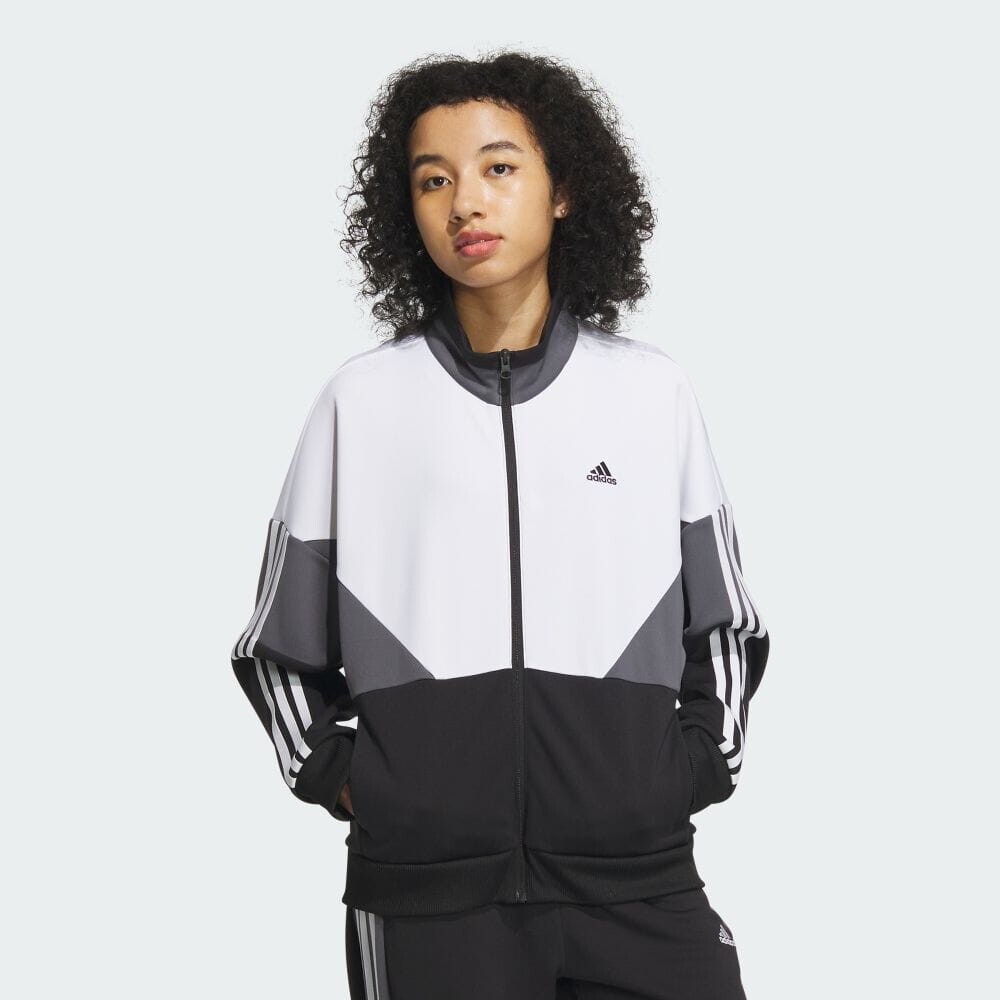 

Куртка Adidas Seasonal Sportswear Loose Fit Color Block Double Knit Track Jacket, цвет Black/White/Grey Five
