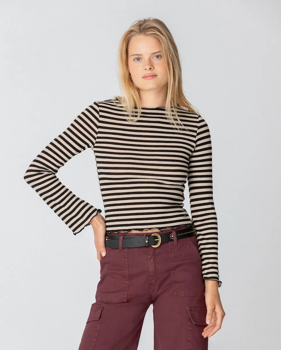 

Женская футболка с длинным рукавом в полоску Noon, черный