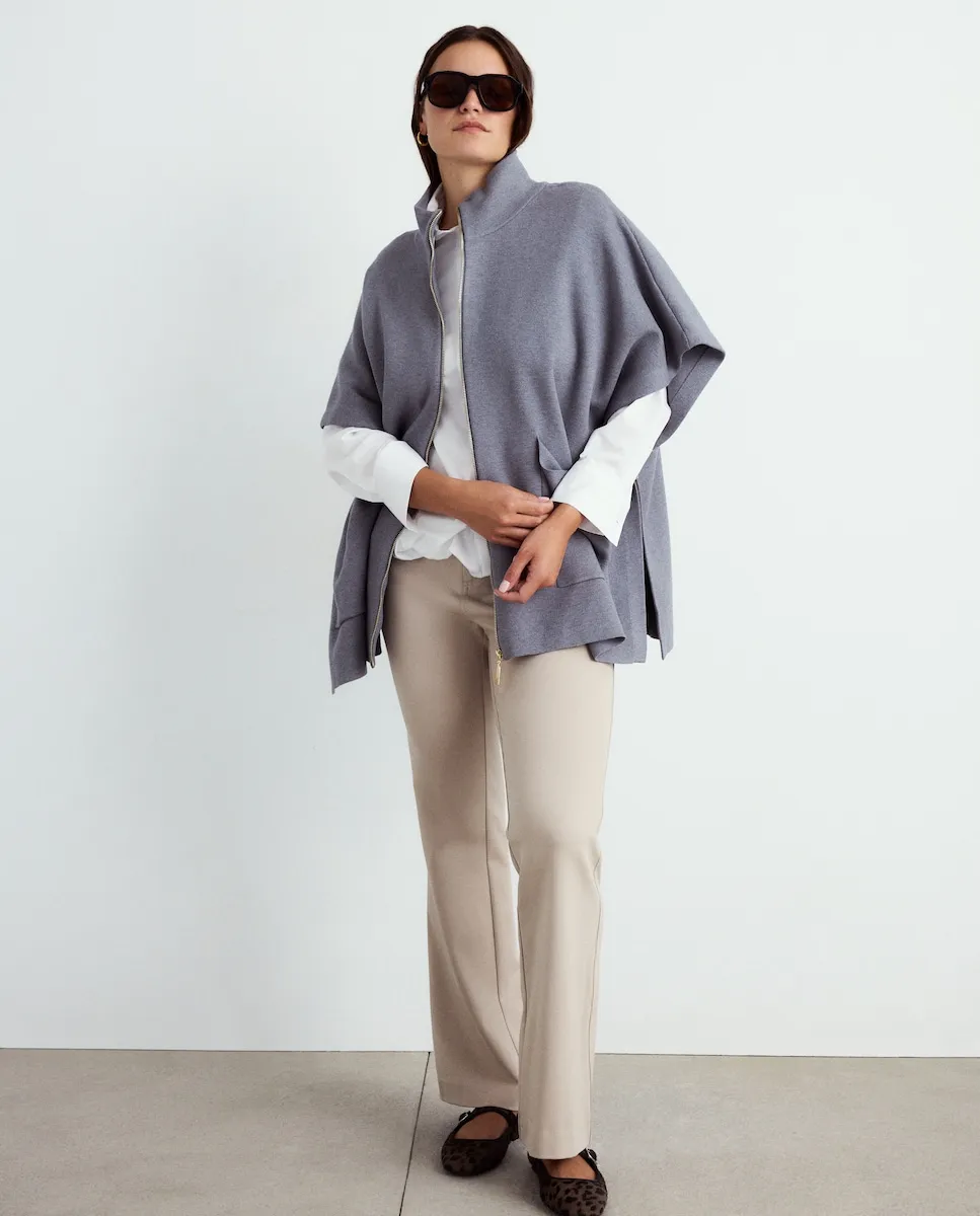 

Женская вязаная куртка на молнии Couchel, светло-серый