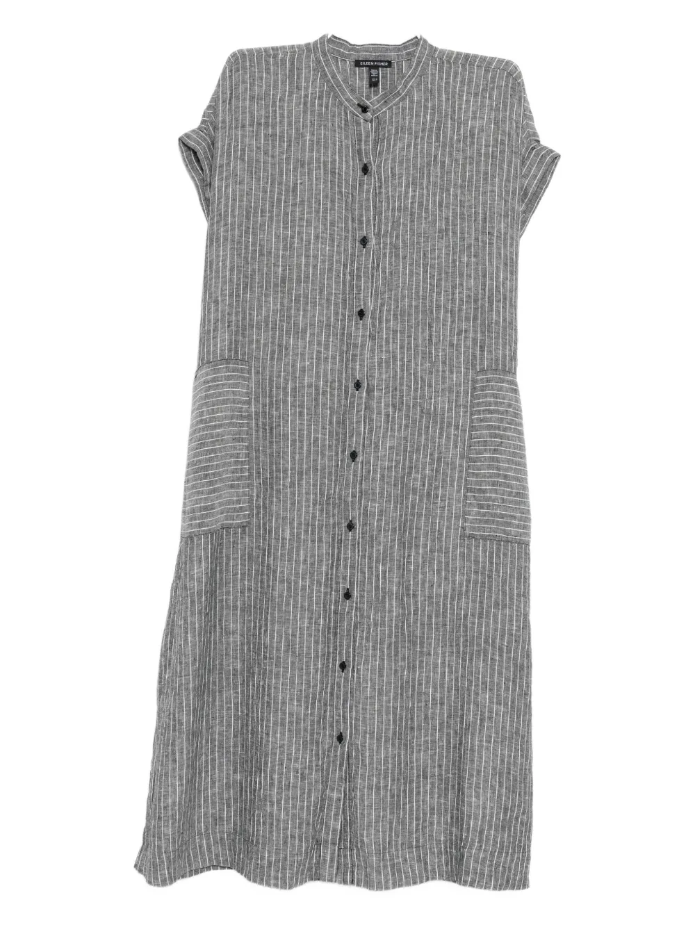 

Льняное платье в полоску Eileen Fisher, серый