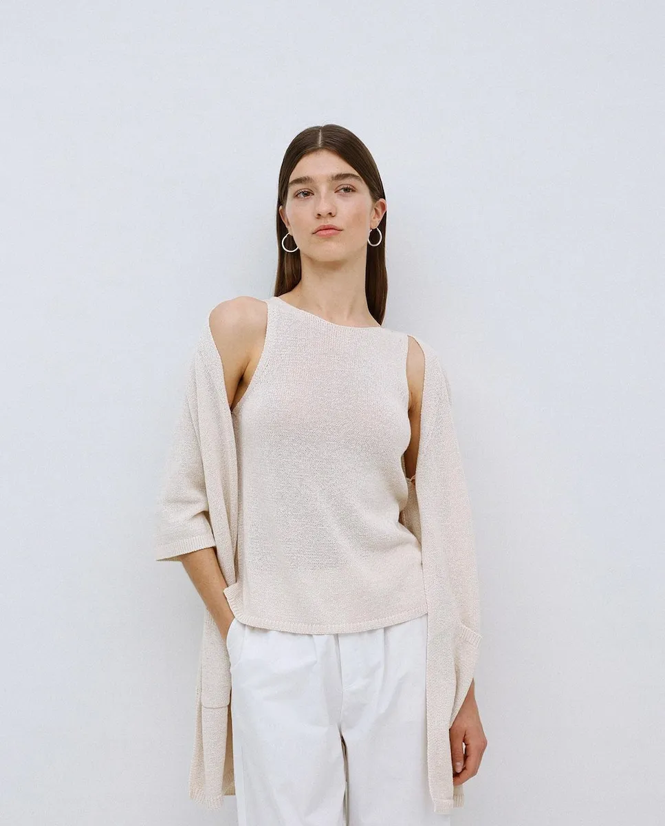 

Женский топ с круглым вырезом и без рукавов Yerse, пастельно-розовый