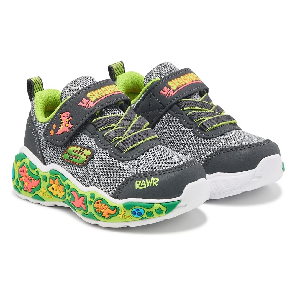 

Детские кроссовки для игр Skechers, grey dino для малышей