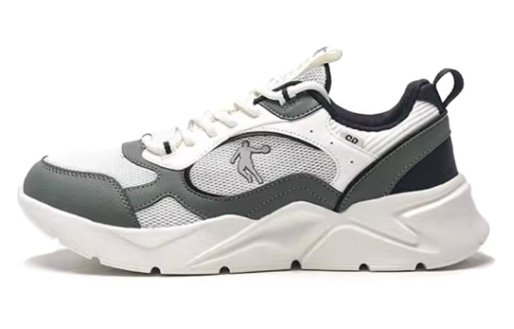 

Износостойкие дышащие низкие кроссовки для бега для мужчин QIAODAN, Ivory/Shadow Green (Mesh)