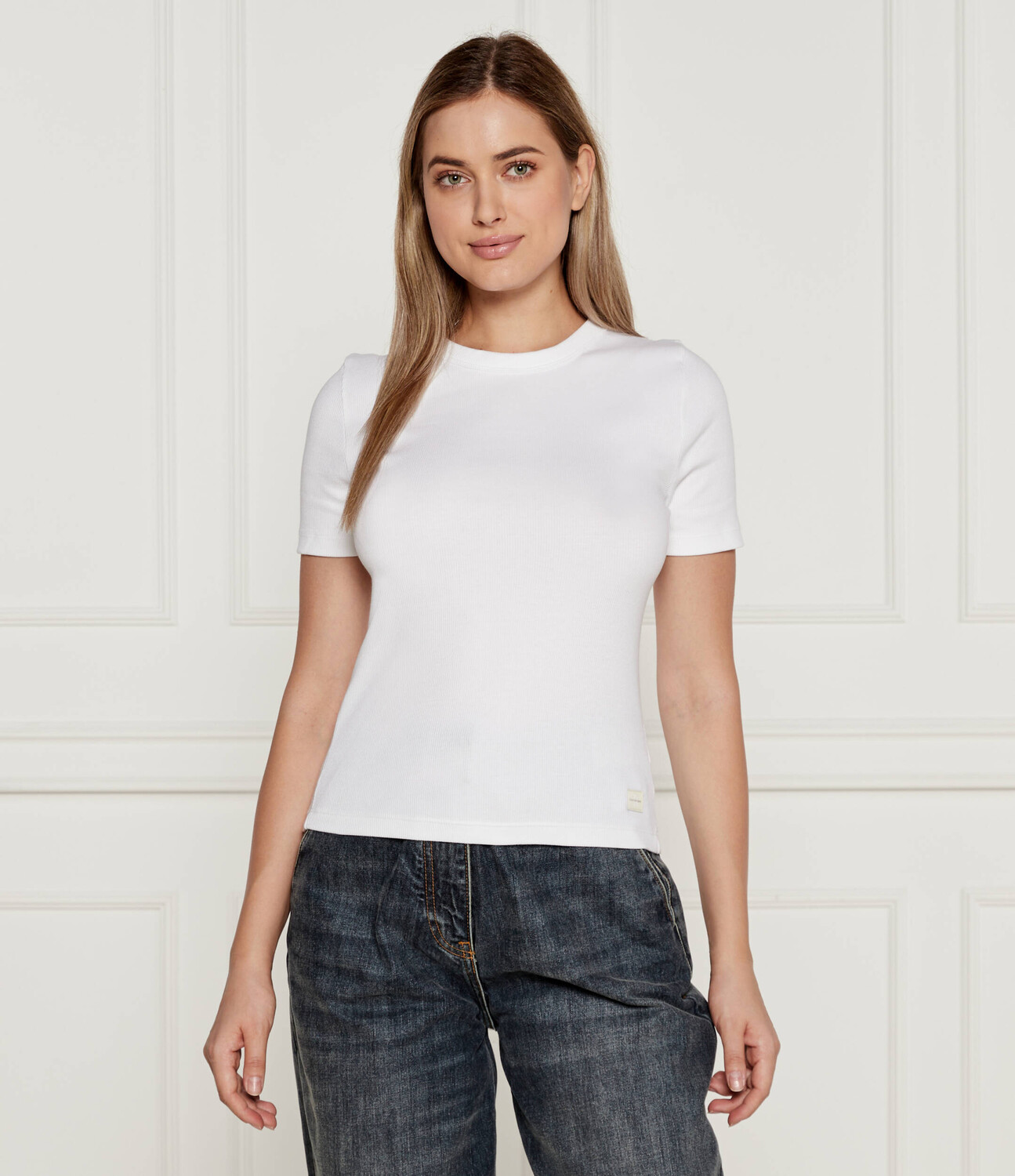 

Блуза CALVIN KLEIN JEANS Slim Fit, белый