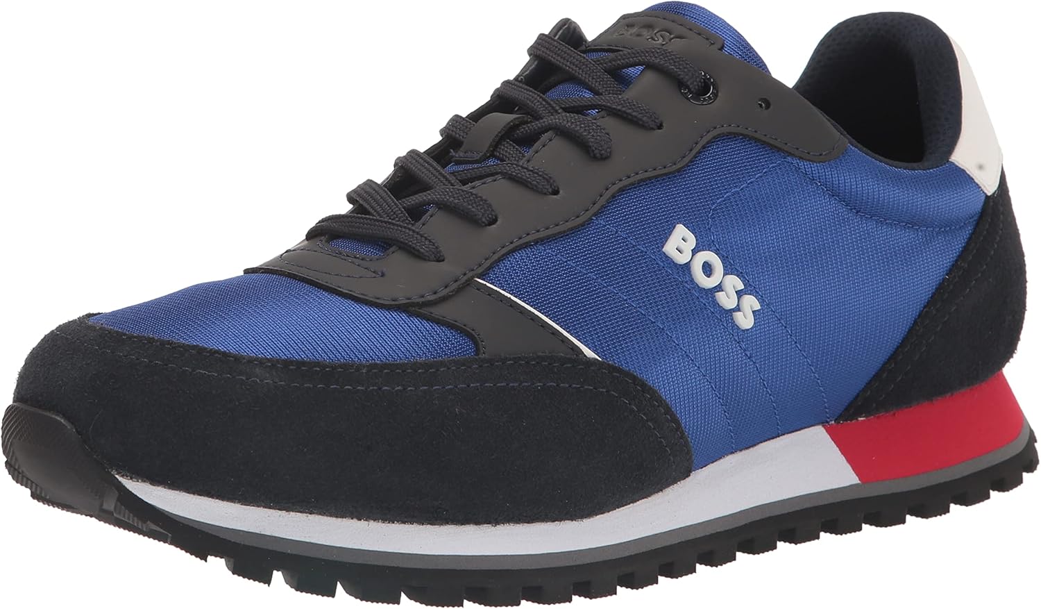 

BOSS мужские кроссовки в стиле бега из смешанных материалов с приподнятым логотипом, Honor Blue/Dark Black/Bright Alabaster