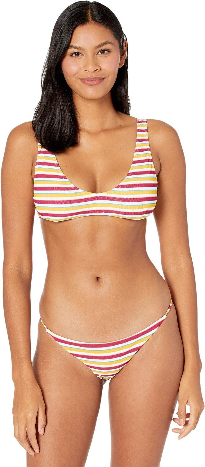 

Купальный топ Volcom Stripe While Haute V-Neck Top, разноцветный