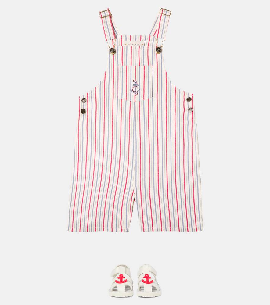Марлоновские полосатые комбинезон из хлопкового твила Konges Sløjd, Antique Stripe — фото 2