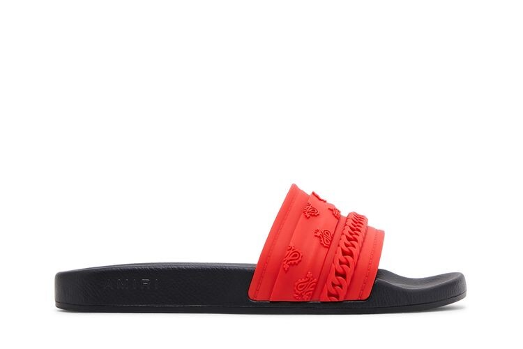 

Кроссовки Amiri Bandana Chain Pool Slide Red Paisley, красный