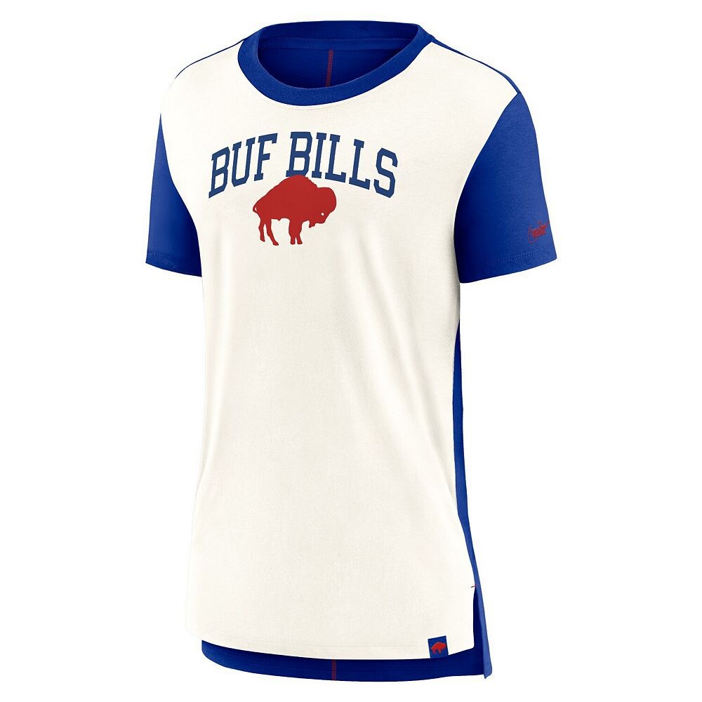 Женская футболка Nike Cream/Royal Buffalo Bills Wordmark Tri-Blend, цвет Bil Beige — фото 3
