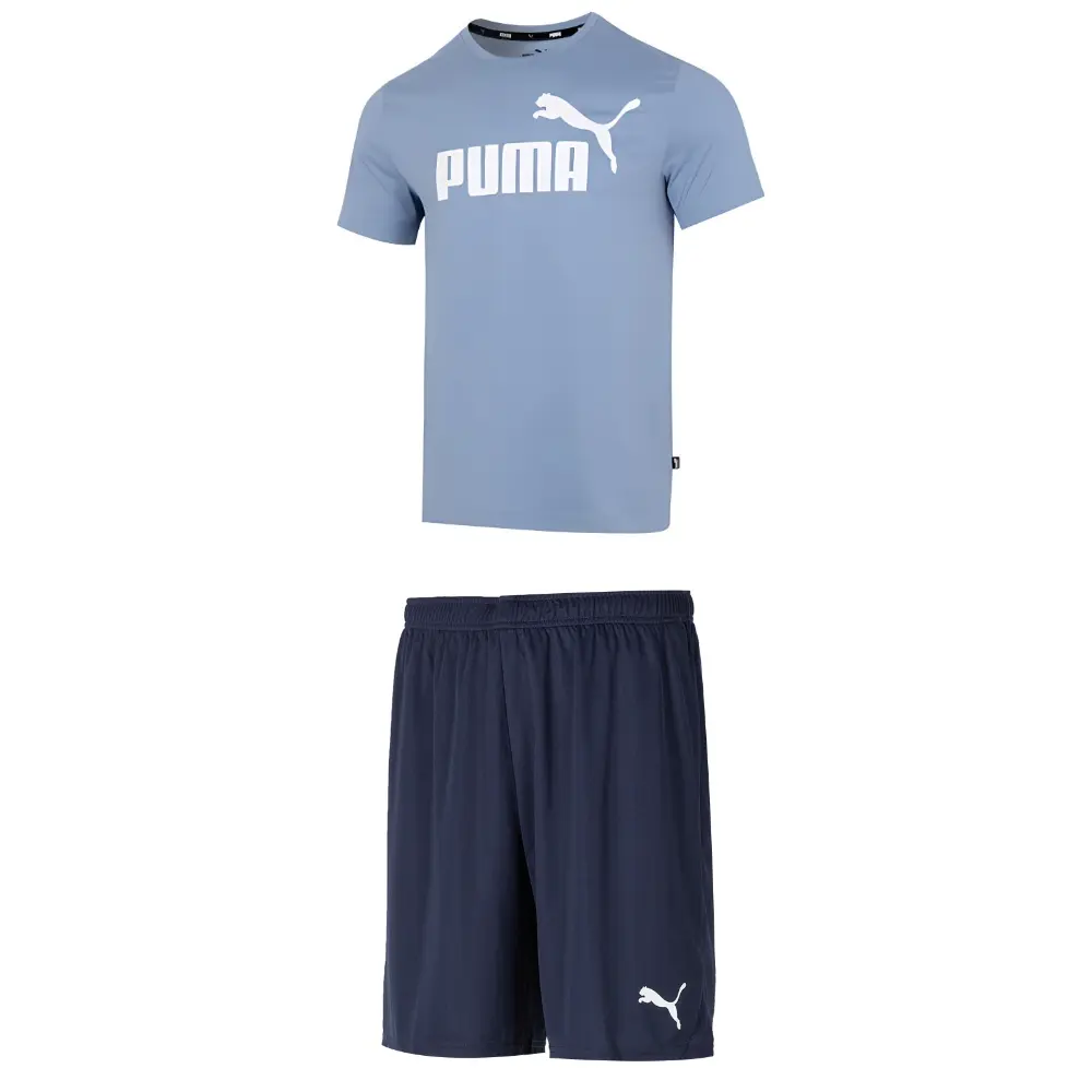

Повседневная спортивная одежда для мужчин светло-голубой + темно-синий Puma, светло-голубой/темно-синий