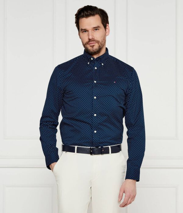 Рубашка мужская Tommy Hilfiger с узором, синий — фото 3