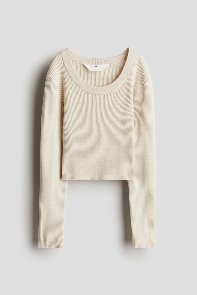

Джемпер с ребристой вязкой H&M, бежевый